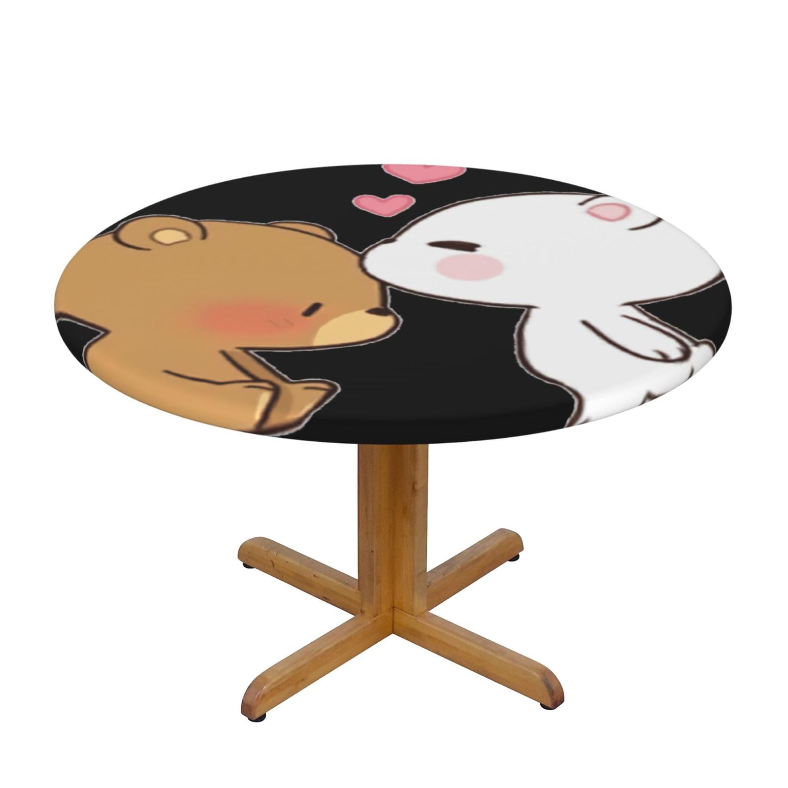 Nappe ronde anti-tache ours lavable pour protéger votre table de 101 à 127 cm