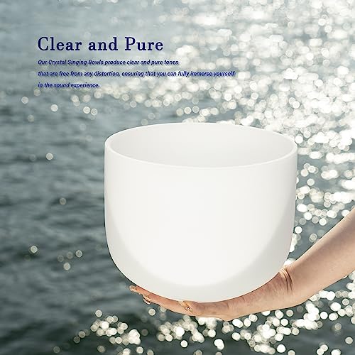Topfund F NOTE SINGING BOWL HEART CHAKRA 8\" F Note Quartz Crystal Singing Bowl 8 Inch Heart Chakra Meditation Sound Healing thumb #4