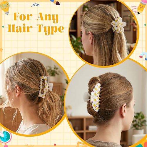 PANTIDE 3 piezas pinzas para cabello lápiz amarillo miniatura 5