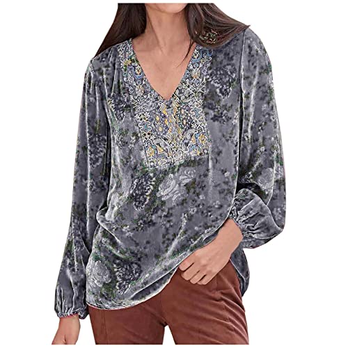 Juniors Basic Tshirts Loose Fit Long Tee Tops for Women Crewneck Velour Fall Winter Shirts 2024 Trendy