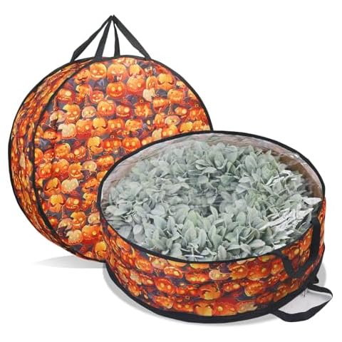 2-Pack Wreath Storage Bags - 26" Christmas Wreath Storage Containers with Handles and Dual Zippers for Garland and Wreaths Cover