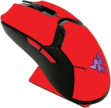 MightySkins Skin Compatible with Razer Viper Ultimate - Solid Red | Protective, Durable, and Unique Vinyl Decal wrap Cover | Easy to Apply, Remove, and Change Styles | Made in The USA