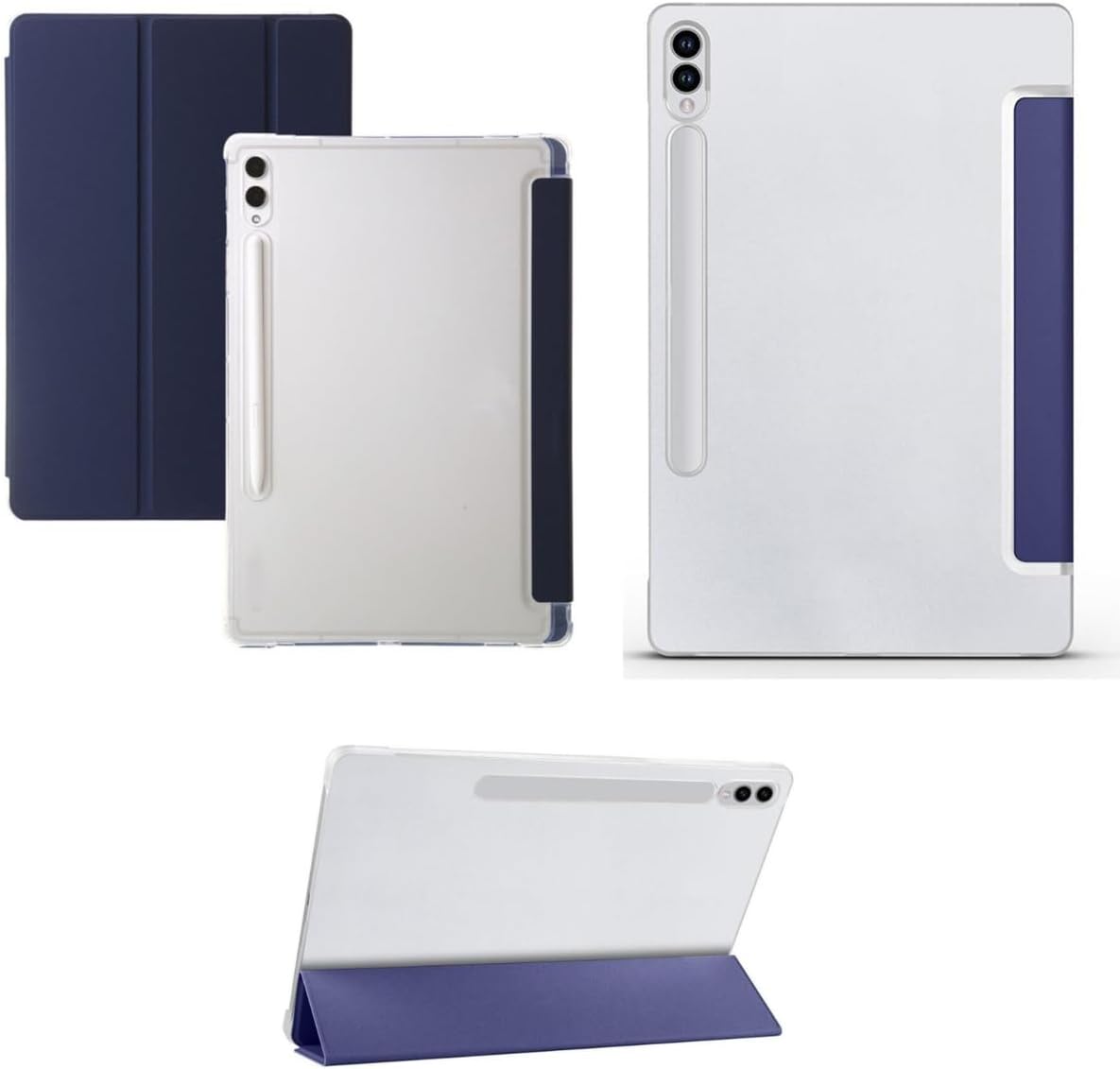 CONSTRAIN - Samsung Galaxy Tab S9 Fe Plus 12.4 ile Uyumlu Kılıf Standlı Katlanabilir Uyku Modlu Akıllı Kapak Case - Lacivert