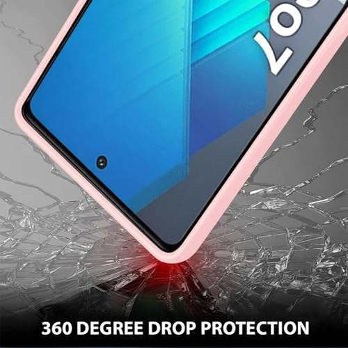 Image of LIRAMARK Silicone Soft Back Cover Case for iQOO Neo 7 | iQOO Neo 7 Pro 5G (Pink)