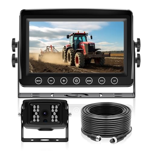 Image of Wired Reverse Rear View Backup Camera 7 inch 1080P AHD Monitor, IP69K No Water Leakage Camera, Night Vision, Vibration-Proof 10G for Excavator /Tractor /Truck /Caravan /Skid Steer /Heavy Equipment BX71
