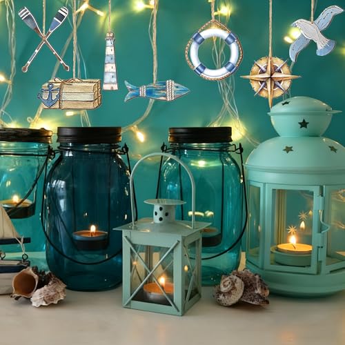 24 Stück Maritime Deko,Maritime Deko-Set,Schifffahrt Deko zum Aufhängen,Dekorativen Anker,Robust und Langlebig,Gut Verarbeitet,für Im Strand Küstenmotiv Abschiedsgeschenk, Wanddekorationen