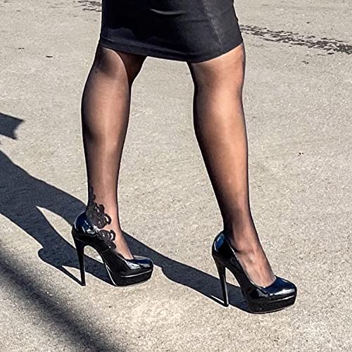 GENSHUO Platform Pumps Closed Toe Stilettos Heels Sexy Pumps High Heels for Women Round Toe Party Club Wedding Prom Stilettos2