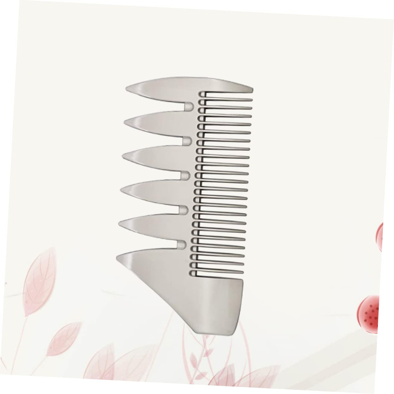 Beatifufu Men's Mustache Comb Dual Sides Beard Comb Shaving Comb Pocket Beard Brush Anti-Static Hair Comb Zinc Alloy Hair Styling Tool Mens Combs Silver Compact and Sturdy