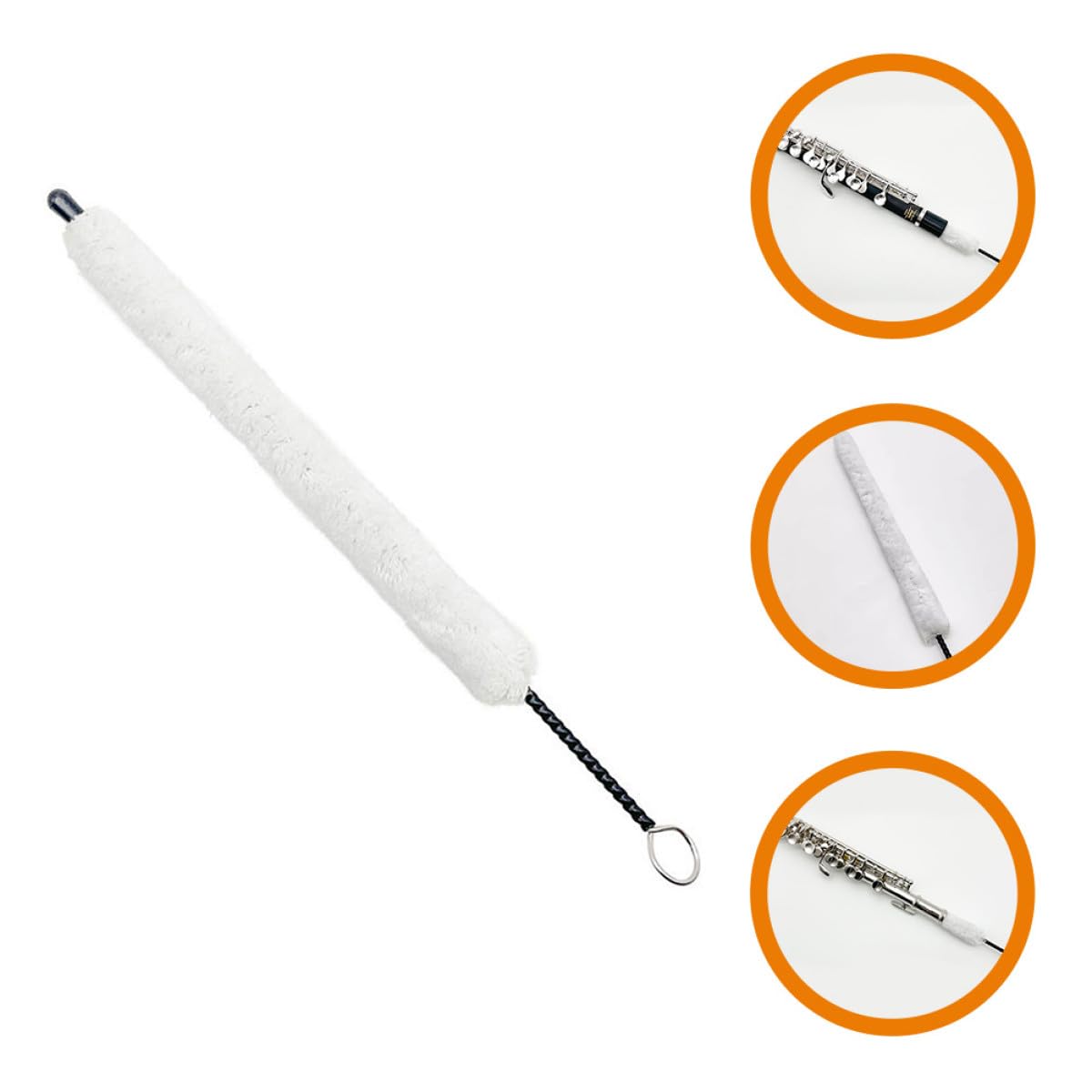 Toyvian Kit per Pulizia del Flauto Spazzola Lavabile in Cotone Accessorio per Cura dello Strumento per Flauti Piccoli e Uso Regolare