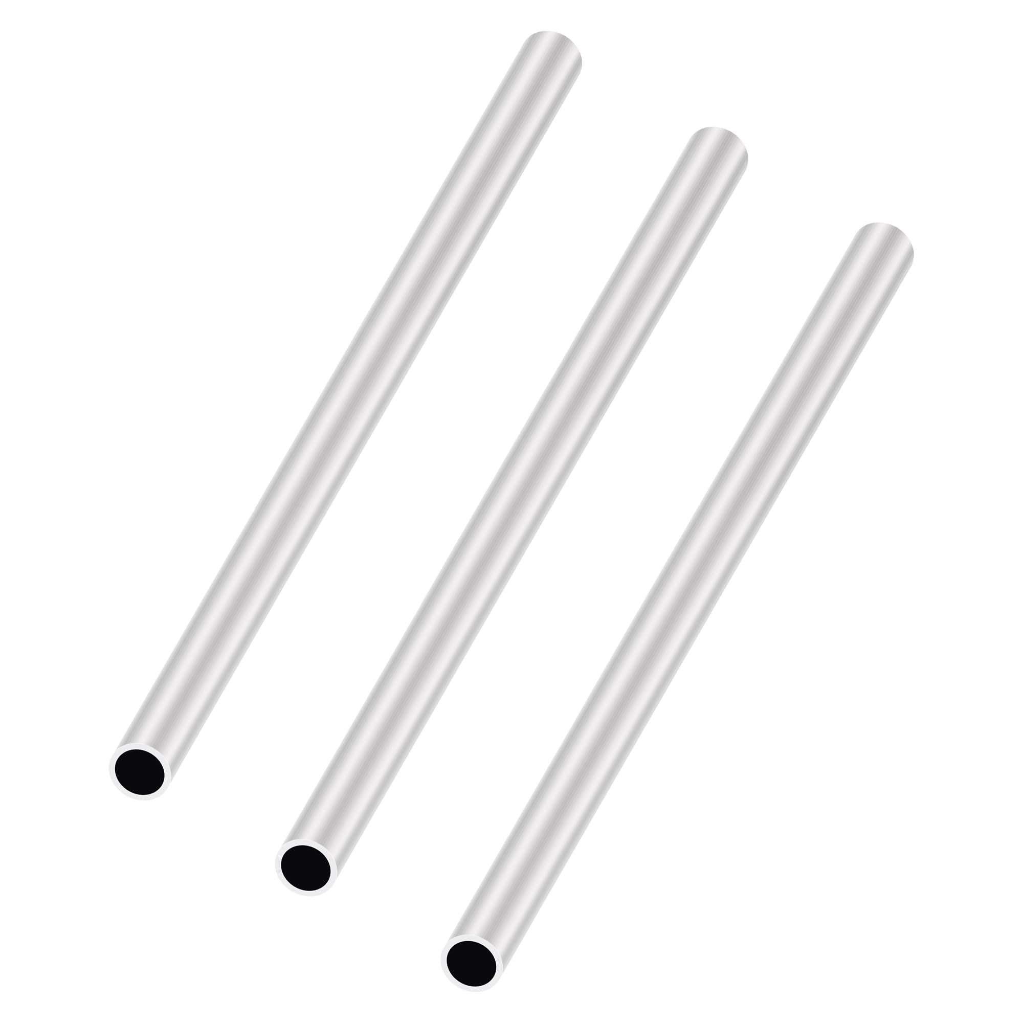 LAVMHAB 6063 Aluminum Tube 10mm OD x 8mm ID 1.0mm Wall Thickness 200mm Length, Aluminum Round Tubing Seamless Straight Pipes (3pcs)