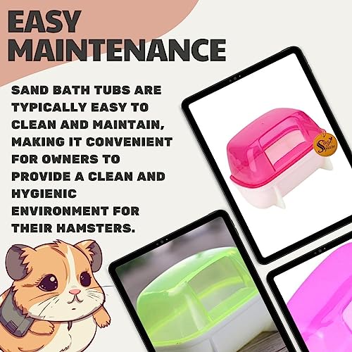 Image of Sage Square Bath Sand Tub for Hamster, Dwarf, Gerbil, Chinchilla, Mice - Enhance Your Pet's Hygiene in Style, Provide Your Pets with a Relaxing Bathing Area.