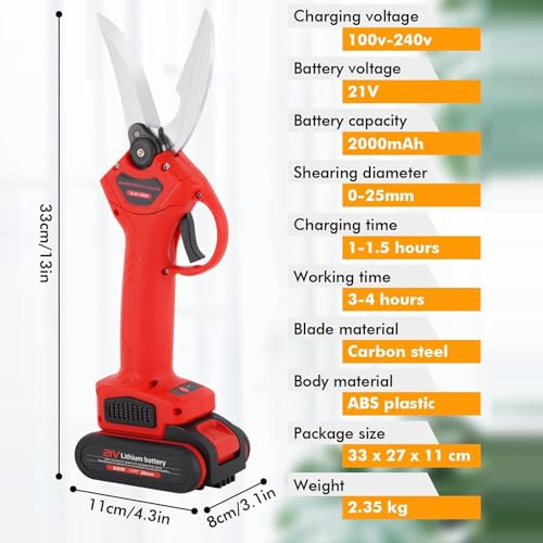 Image of Cordless Electric Kitchen Bone Scissors-2x 21V 2000mah Rechargeable Batteries,Multi-Function Poultry Shears with Safety Lock,For Chicken, Meat, Fish, Seafood, And Vegetables,Red