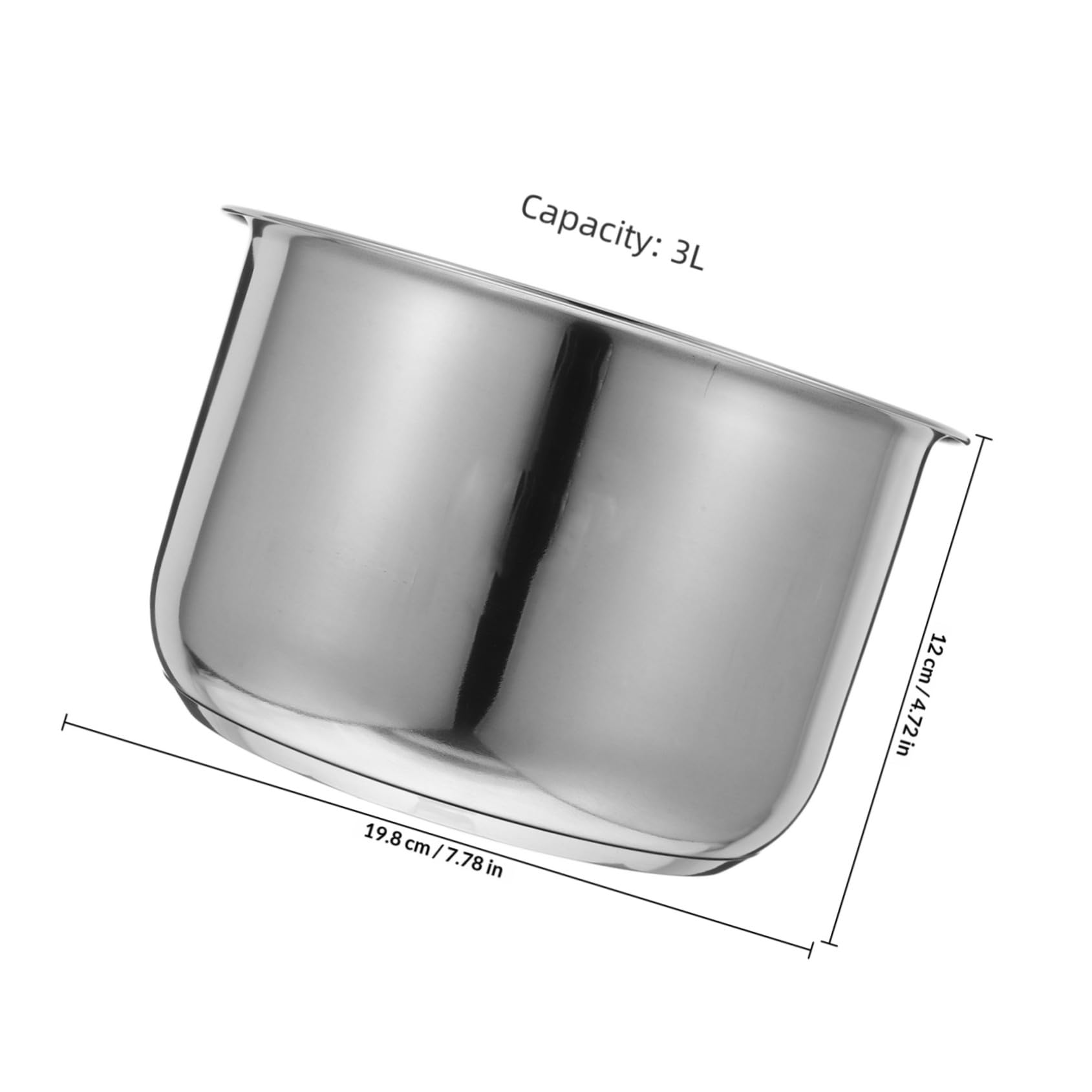 Alipis Pot Intérieur Cuiseur À Riz INOX 304 3L Remplacement Universel sans Revêtement Bol Antiadhésif Compatible Cuiseur À Riz Accessoires Cuisine Quotidienne