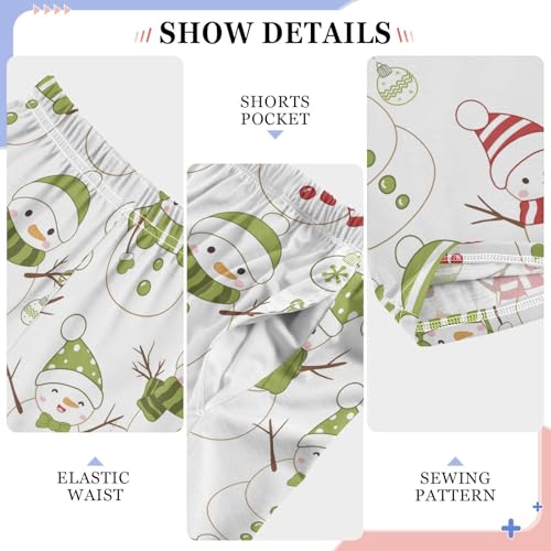 Boys' Pants Cute Snowmen New Year Christmas Long Bottoms Jogger Pants Elastic Waist Trousers with Pockets S-XL4