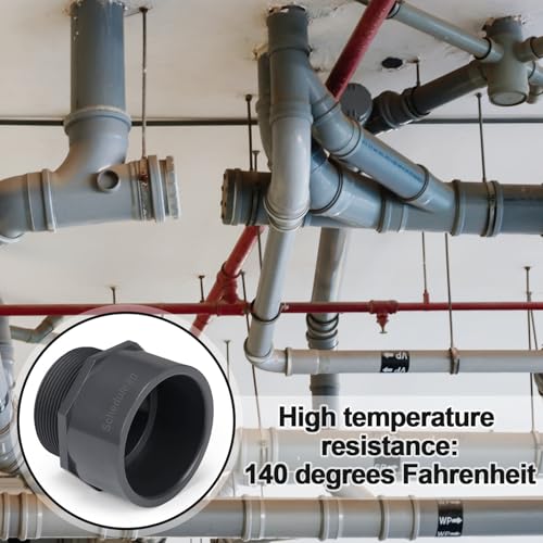 Image of 4 Pcs 3 Inch PVC Pipe Fitting Male Adapter Schedule 80 Socket x Npt Compatible with 836 Series Heavy Duty Industrial Grade Corrosion Resistant Plumbing Irrigation Connector for Water