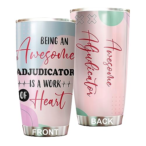 MEDROC Awesome Adjudicator Tumbler Stainless Steel 20oz, Funny Adjudicator Gifts Bulk For Birthday Christmas, Adjudicator Gifts For Men Women Office Coworker Driking Coffee Cup Humor