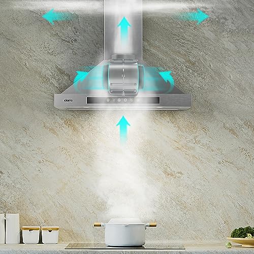 Image of CIARRA Smart Range Hood 30 inch with Voice Control, Compatible with Alexa /Google Home /Smart Life Assistant, Kitchen Vent Hood in Stainless Steel with 2 Carbon Filters, CAS75308W-003