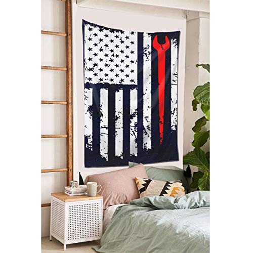 MVJ5GPGJ Ironworker American Flag Wall Tapestry with Art Nature Home Decorations for Living Room Bedroom Dorm Decor in 60x40 Inches