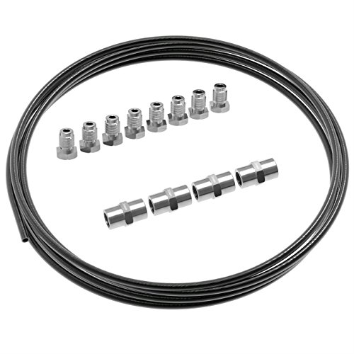 3m Tuyau de Frein Ø 4,75 mm en Acier cuivré revêtu + 8 raccords mâles + 4 Connecteurs femelles M10 x 1 DIN 74 234 Kit Freinage 3/16
