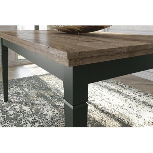 Tavolino Basso Rettangolare Collezione Assia. Colori Verde E Rovere. - 4