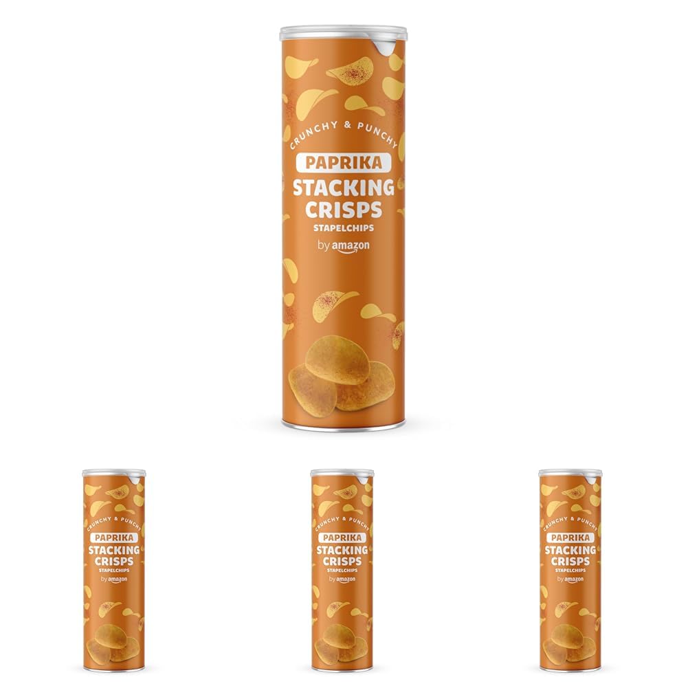 by Amazon Stapelchips Paprika, 175g (Packung mit 4)