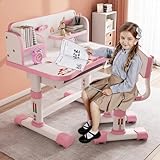 Design de la distance dorée et du seau à livres : La distance dorée permet à l'enfant de garder une position assise droite et protège sa vision. Le seau à livres spacieux situé sous le bureau permet de ranger les fournitures scolaires.