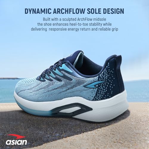 Image of ASIAN Powerplay-31 Men's Running Shoes | Wave-Tech Knit Upper with AeroFlow Side Panels | EVA Midsole | Fish-Scale Yarn | Stylish Athletic Sneakers