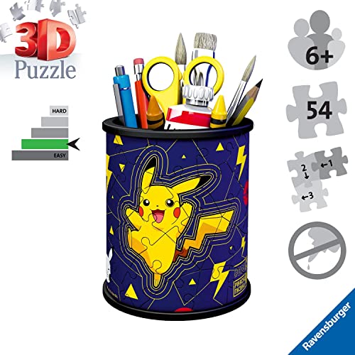 Ravensburger 3D Puzzle 11257 - Utensilo Pokémon Pikachu - 54 Teile - Stiftehalter für Pokémon Fans ab 6 Jahren… – Bild 5