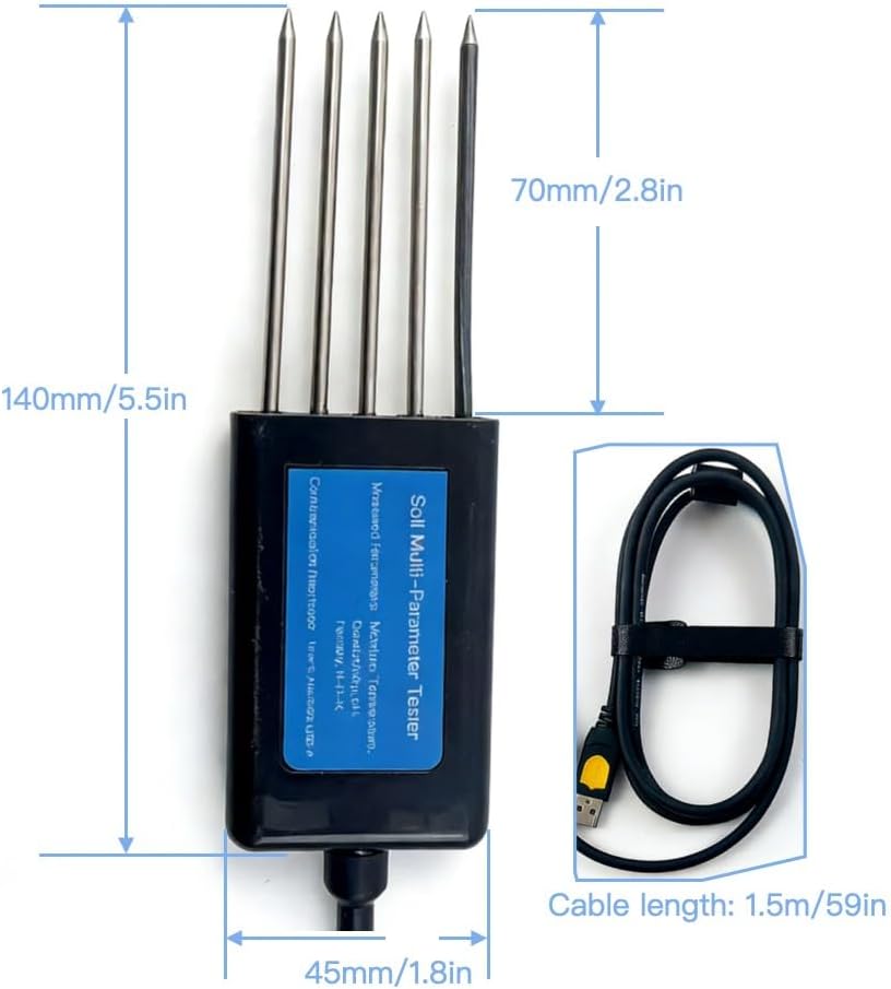 8 in 1 Soil Tester, Nitrogen, Phosphorus, Potassium Npk Tester, Ph, Moisture, Nutrient Conductivity, Ec Meter,High Accuracy Digital Sensitive,Soil Fertility Test