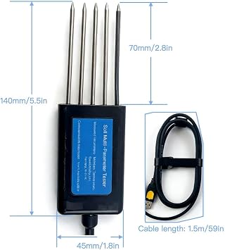 8 in 1 Soil Tester, Nitrogen, Phosphorus, Potassium Npk Tester, Ph, Moisture, Nutrient Conductivity, Ec Meter,High Accuracy Digital Sensitive,Soil Fertility Test