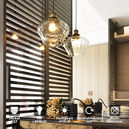 LVWIT 4W E27 Filament LED Edison Lampe G45, 2700K Warmweiß, Ersatz für 40W Glühlampe, ultrahell 470 lm, nicht dimmbar… – Ansicht 2