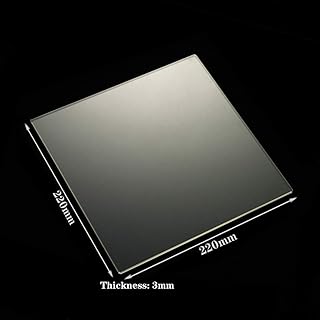3D Printer Borosilicate Glass Build Plate 220mm x 220mm x 3mm Glass Bed for MK2/MK2A,Wanhao Duplicator i3, Anet A8, Anet A6, MP Maker Select Reprap 3D Printer (220x220x3mm)