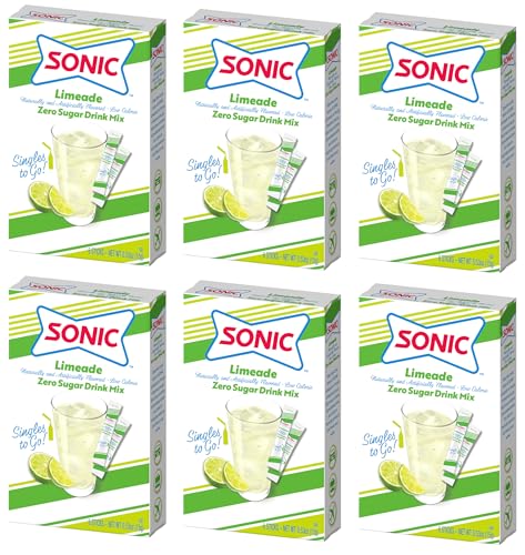 SINGLES TO GO! Sonic Limeade Singles to Go Drink Mix, Includes 6 Boxes with 6 Packets in Each Box,...