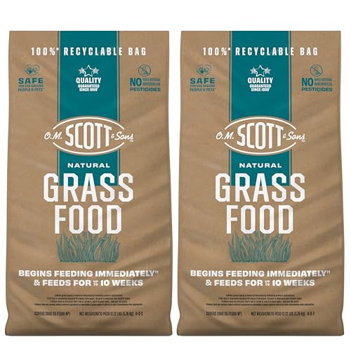 O.M. Scott and Sons Natural Grass Food - Grass Fertilizer for Lawns, Feeds up to 10 Weeks, Covers...
