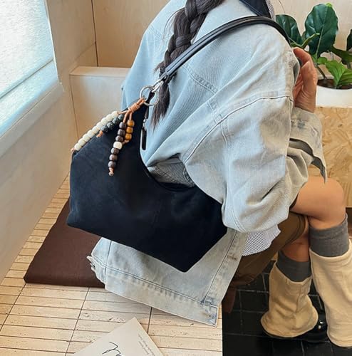 Trendy Faux Suede Bags for Women Shoulder Crossbody Bag Ladies Travel Work Purses Top Handle Handbags Slouchy Hobo Bag4