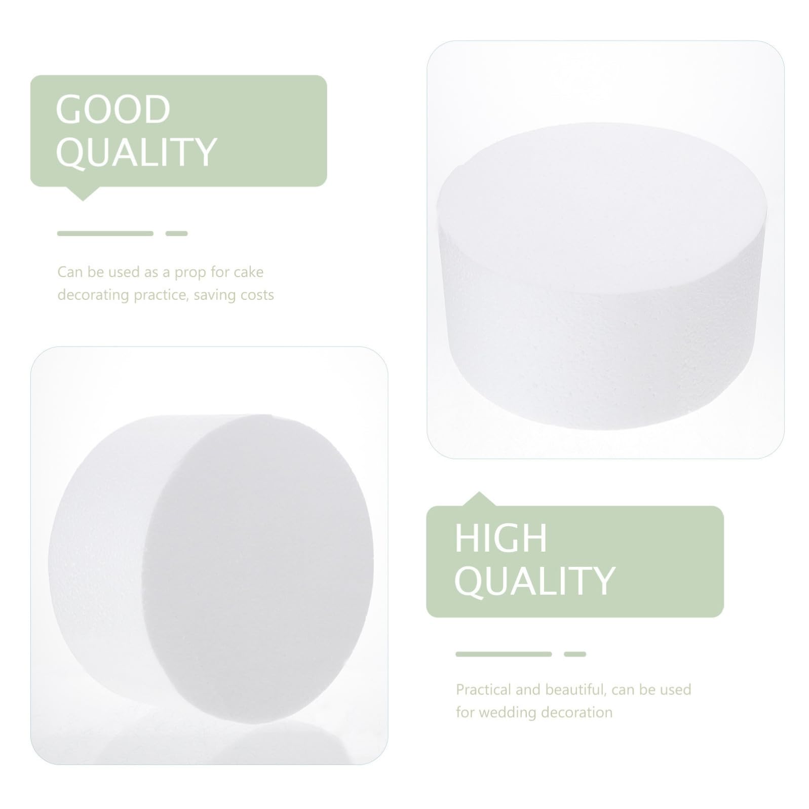 ABOOFAN Set 4 Pezzi Forma Torta in Schiuma Bianca Flessibile per Decorazioni Matrimonio e Party Risparmio Costi per Creazioni Fai da Te