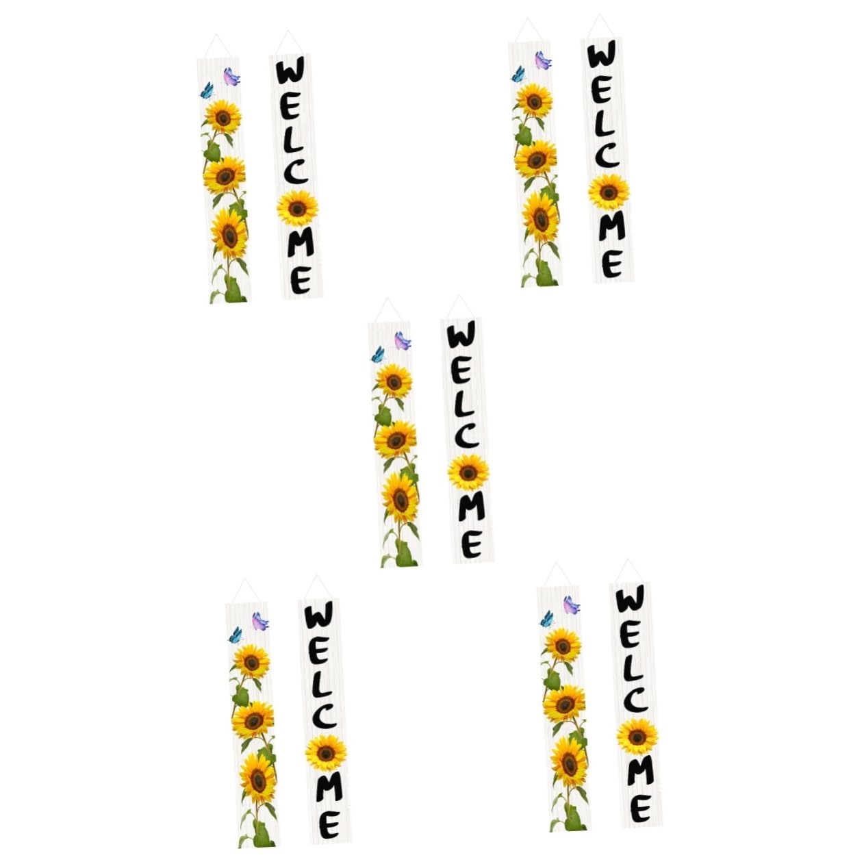 Amosfun 5 Paare Willkommensbanner Veranda Zeichen Jahreszeit Frühling Saisonales Willkommensschild Dekoration Türkränze Im Freien Flaggen Herbstdeko Für Zu Hause Sommer Draußen Polyester