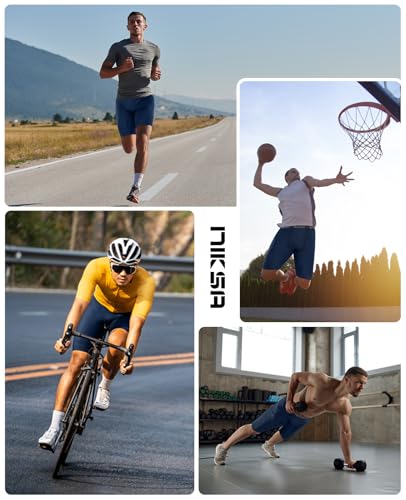 Image of Niksa 1 /2 Pack Mens Compression Shorts with Pocket, Performance Spandex Athletic Sports Workout Running Underwear Shorts
