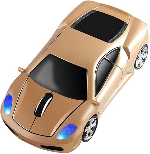 Miniatura 5 de Aikchi Ratón inalámbrico para computadora, mouse óptico con forma de automóvil deportivo 3D, mouse ergonómico para computadora portátil de