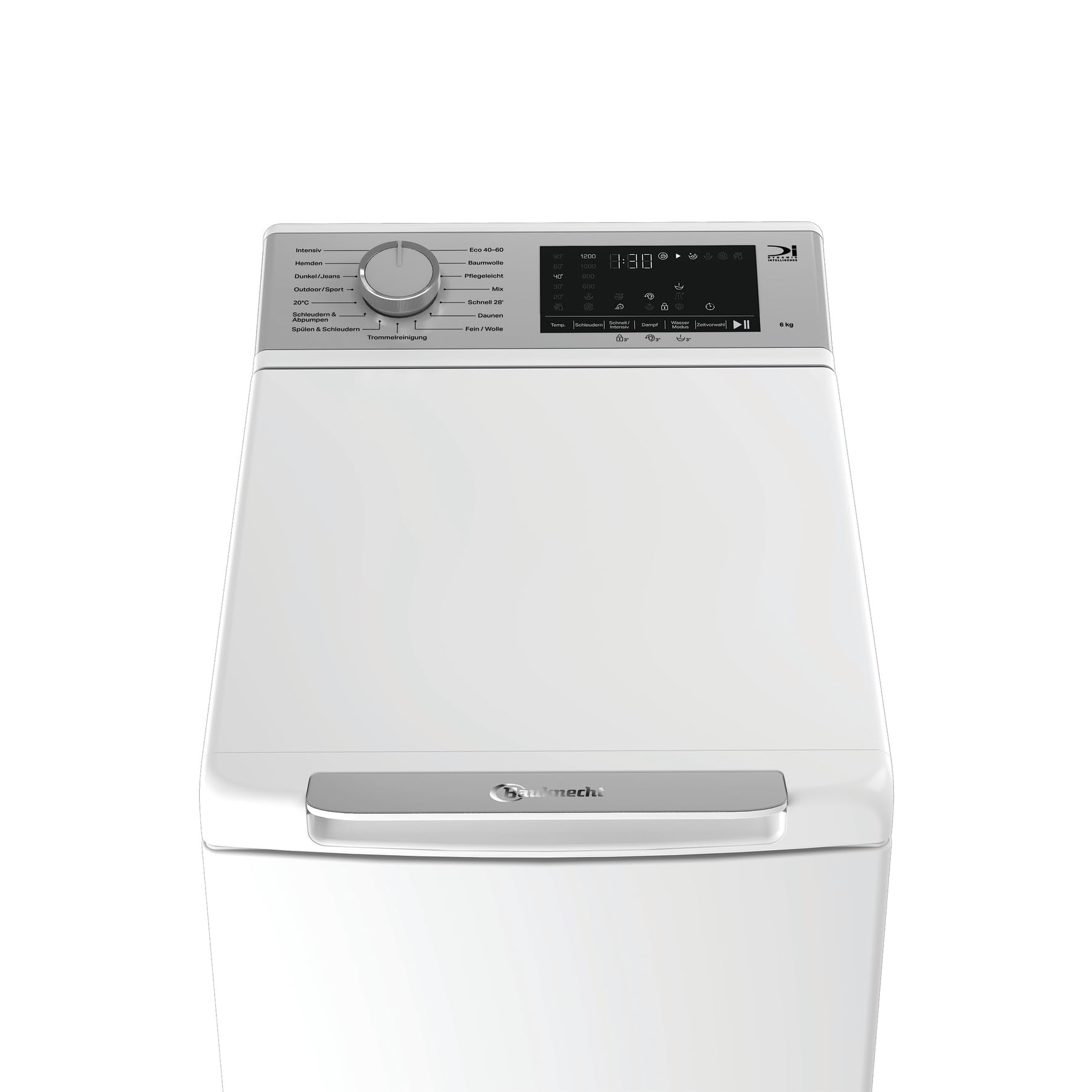 Bauknecht TLBK 6B S FF Waschmaschine, 6 kg, 1200 U/min, Toplader, Antiflecken 20°, FreshFinish Dampffunktion, Aqua Saver, Inverter-Motor, Soft Opening, Weiß