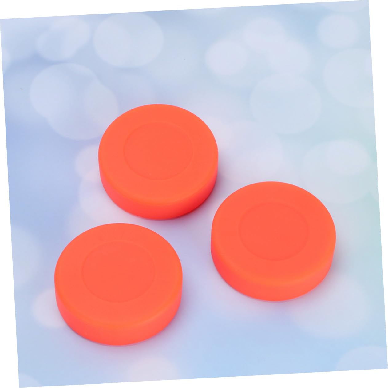 VICASKY Rondelles De Hockey sur Glace en Caoutchouc Orange à Dureté Réglable, Lot de 10 Palets Mats Standards pour Hockey sur Étang Et Patinoire, Accessoires Sportifs pour Adolescents Et Adultes
