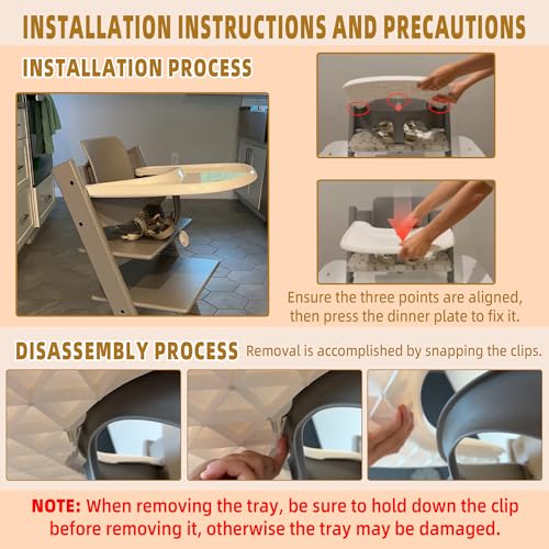 baby high chair tray compatible with stokke tripp trapp chair v2 and beyond with smooth surface and strong suction power made of food-safe plastic bpa bps bpf lead phthalate free - white