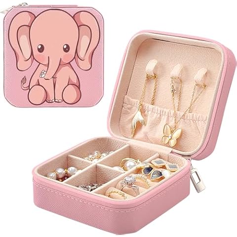 MAYCARI Portable Cute Elephant Jewellery Box Cover