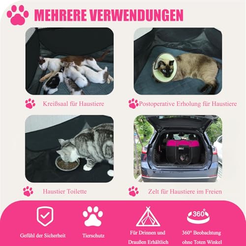 Exquilnova Tragbarer Welpenauslauf, Hundelaufstall Faltbar Laufstall Katzengehege für Wohnung, Welpenlaufstall für Drinnen Wasserdichtes Oxford-Tuch für Hunde Katzen Kaninchen, 74 x 74 x 43 cm (Grau)