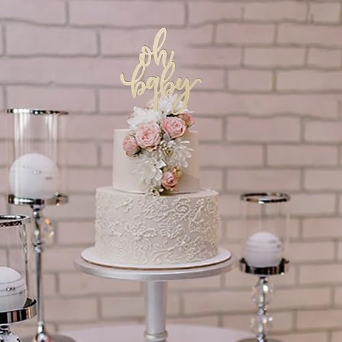 Miniatura 2 de Decoración de pastel Golden Oh Baby, decoración de pastel de fiesta de bebé, bautismo de bebé o decoración de pastel de fiesta de revelación de