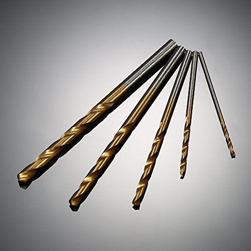 Gecheer 50 pcs HSS Chapeamento Titanium Torção Broca Set Sistema Métrico 1.0-3.0mm Aço De Alta Veloc