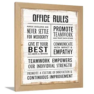 Chaka Chaundh Office Rules Wall Decor item - Motivational Office Rules Quotes Wall Frames - Business Rules Quotes Wall Frame - (14 X 11 Inches)