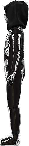 Miniatura 5 de OEBLD Enterizo unisex Disfraz de Halloween en blanco y negro aterrador compatible con cos como un esqueleto