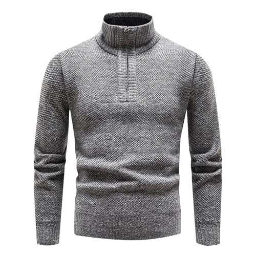 Mens Quarter Zip Pullover Sweater Long Sleeve Mock Neck Tops Casual Knit Lightweight Slim Fit Fashion Sweater Tops3