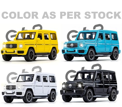 Image of Mercedes Benz AMG G63 Car Toy - 1:32 Scale Die-Cast Alloy G-Wagon Model with Lights & Sound, Pull-Back SUV Toy for Kids, Collectors & Boys for Gift (Color As Per Stock)